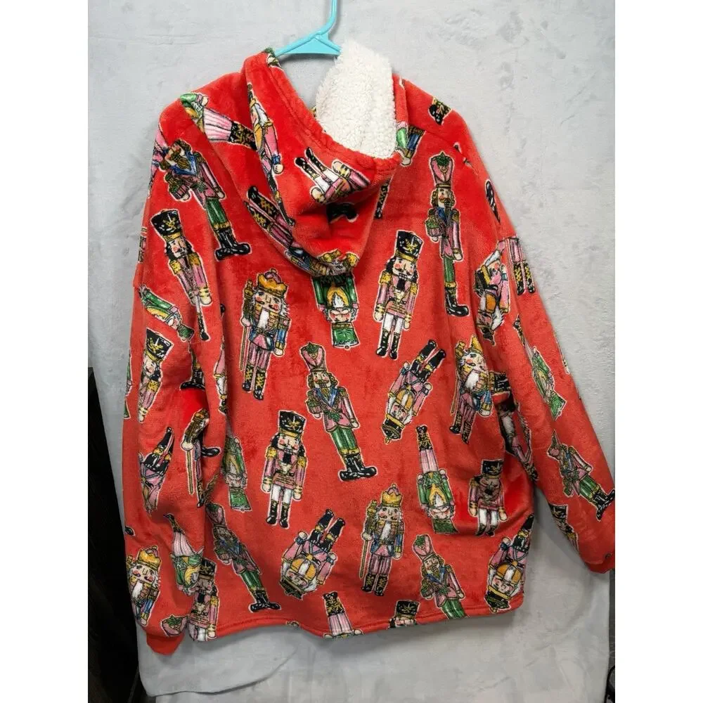 Nutcracker Hooded Sherpa Blanket Pullover